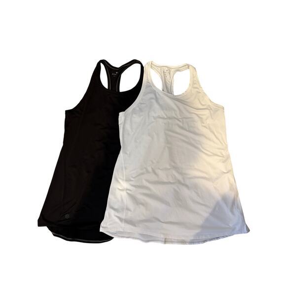 Athleta Women's Racerback Tank Top Bundle White/Black XS Workout Athleisure - Picture 1 of 6